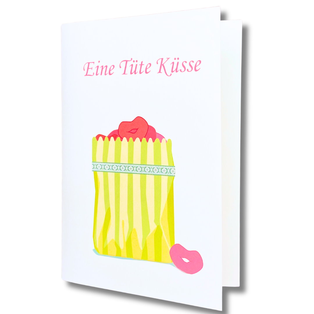 Grusskarte "Eine Tüte Küsse" Rabenmütter Verlag