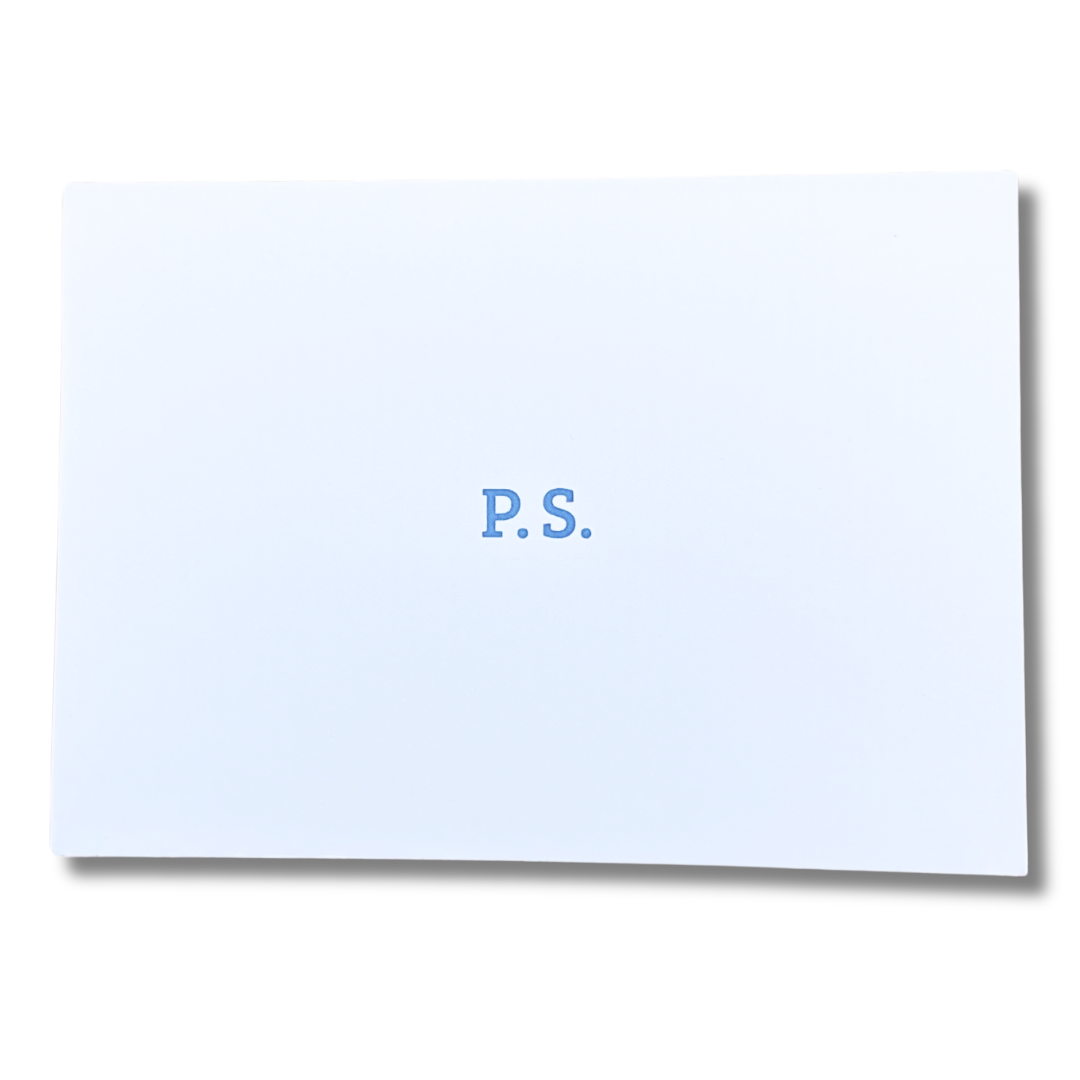 Grußkarte "P.S." mit Umschlag