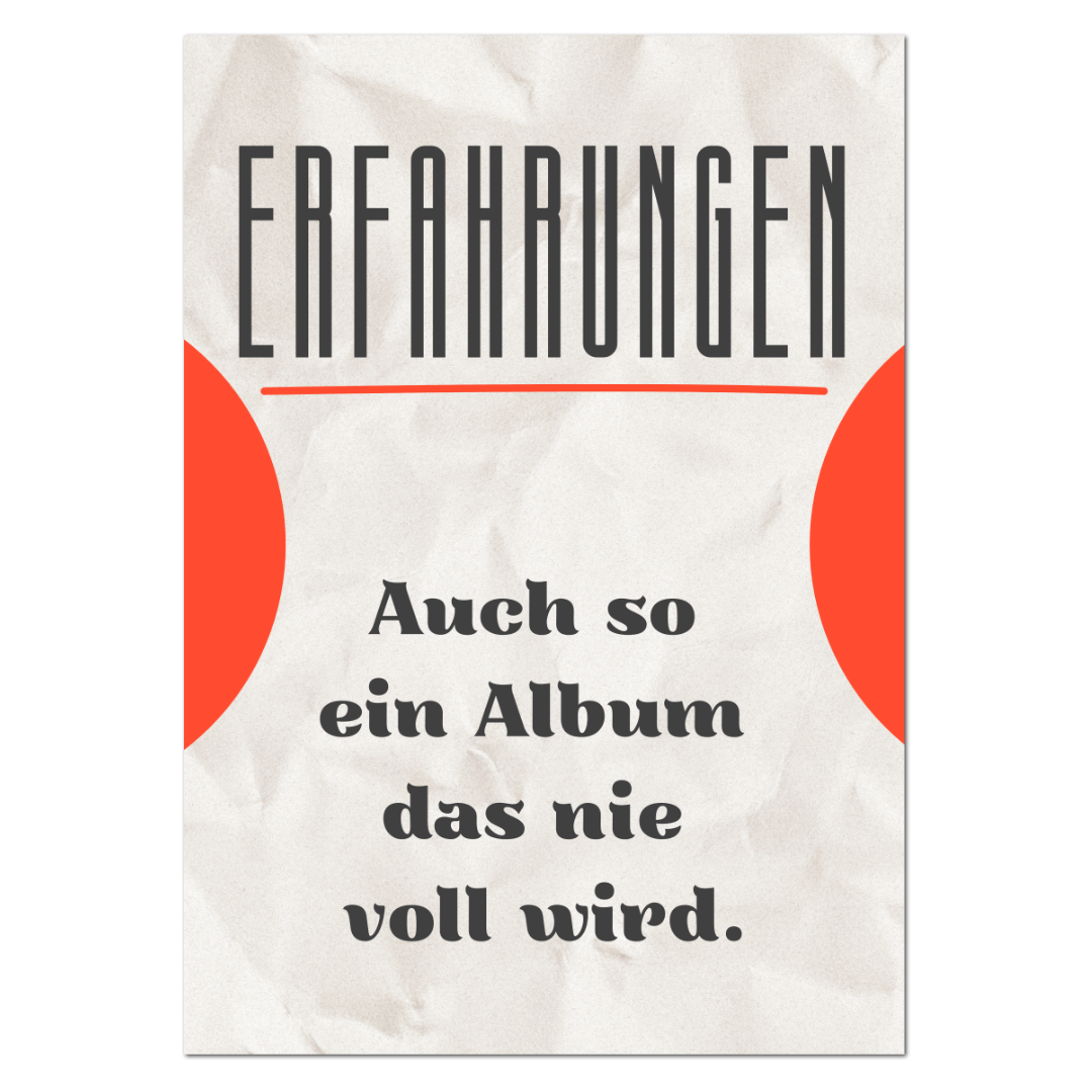 Postkarte "Erfahrungen"