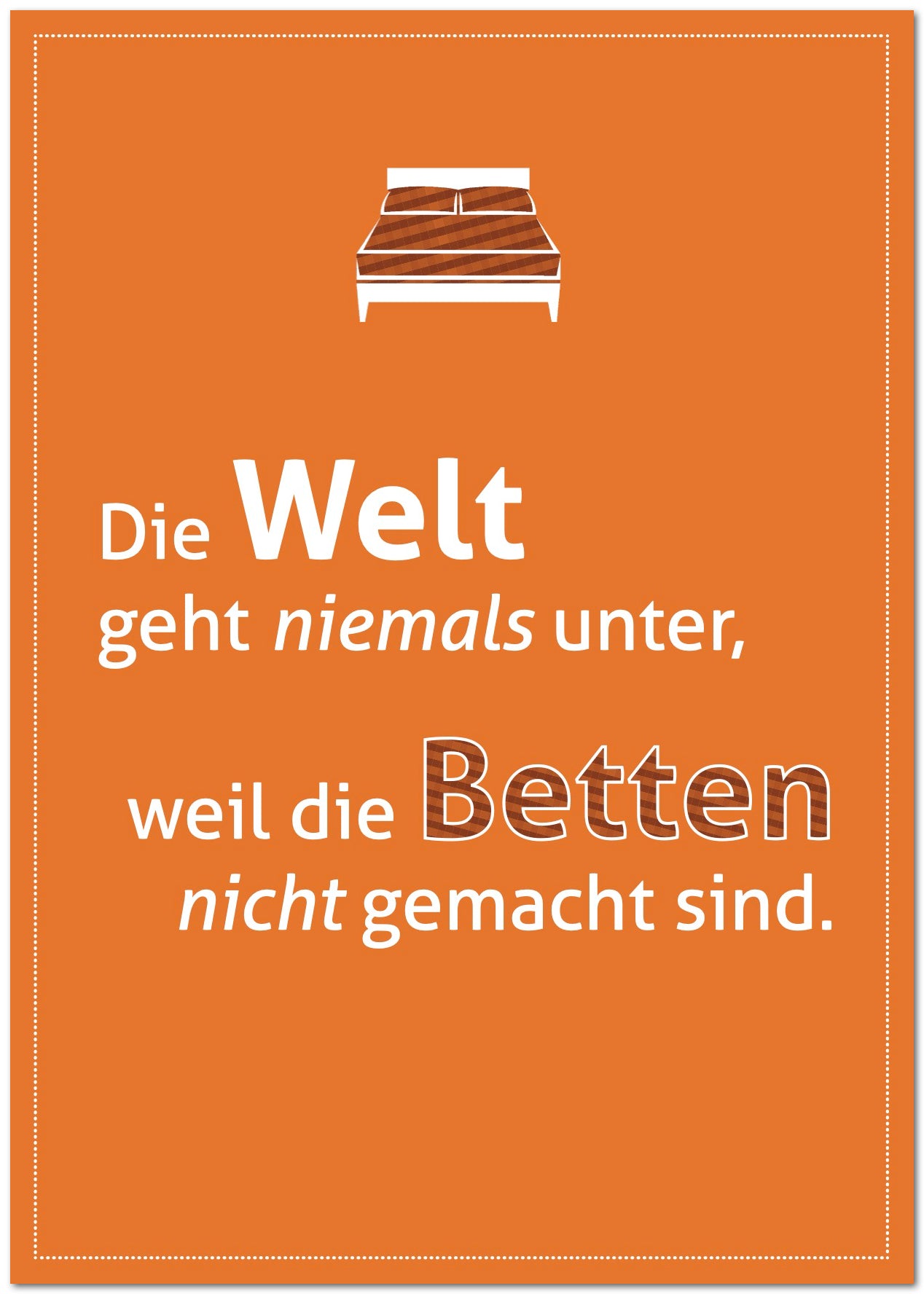 Postkarte "Betten nicht gemacht"