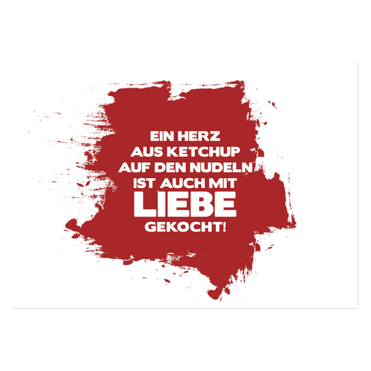 Postkarte "Ein Herz aus Ketchup"