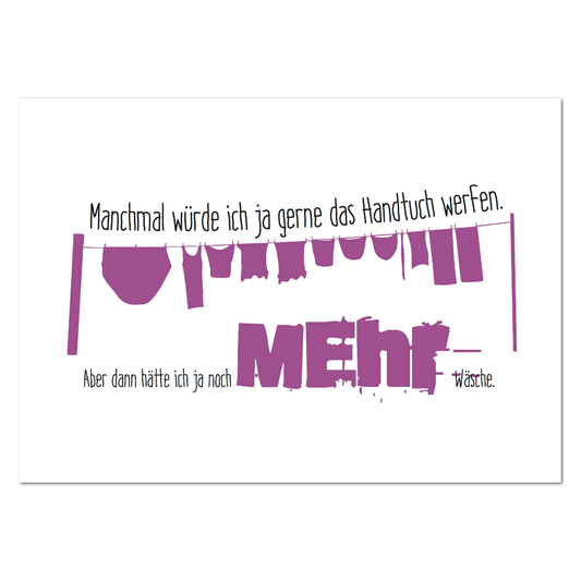 Postkarte "Handtuch werfen"