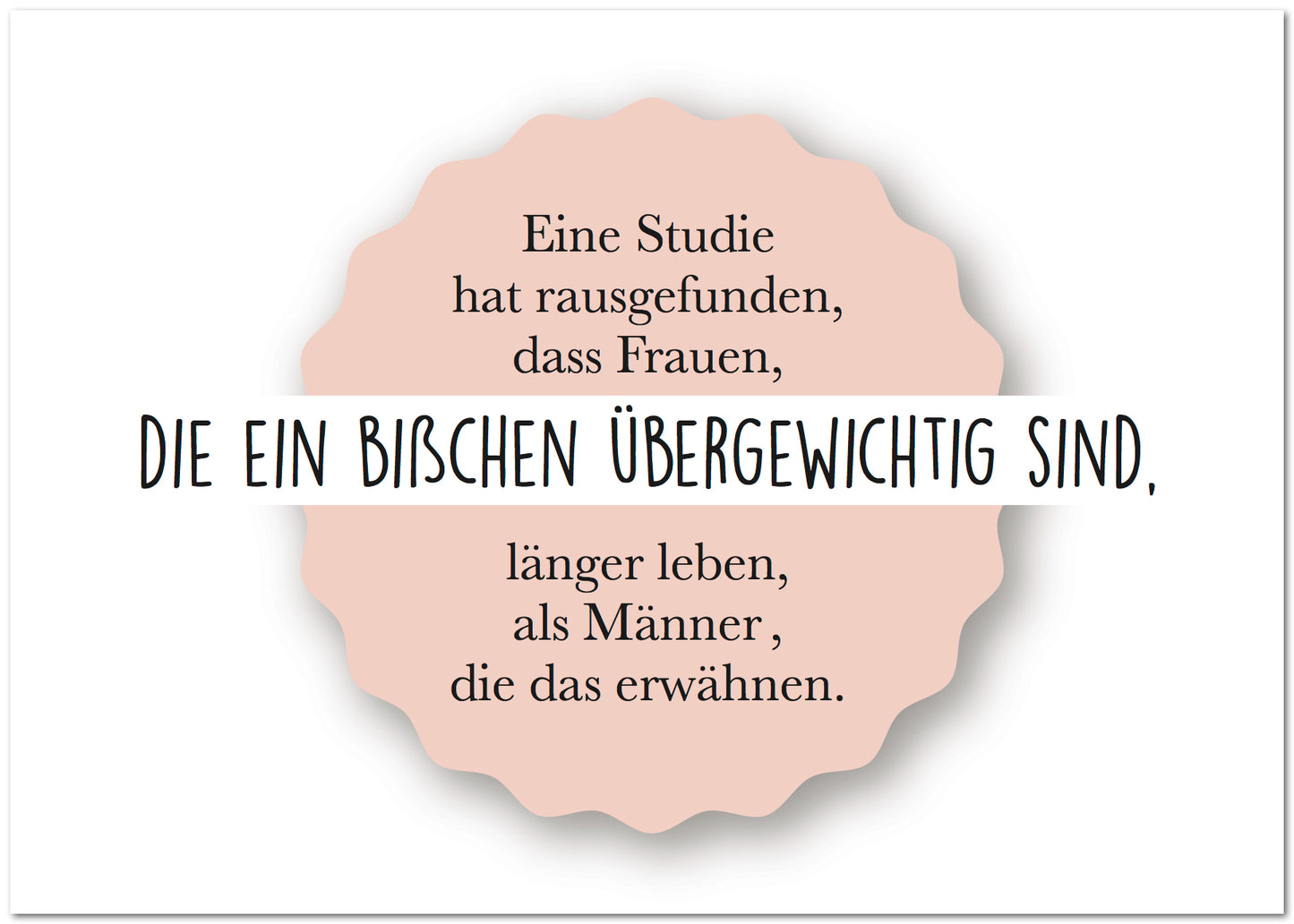Postkarte "Übergewichtig"