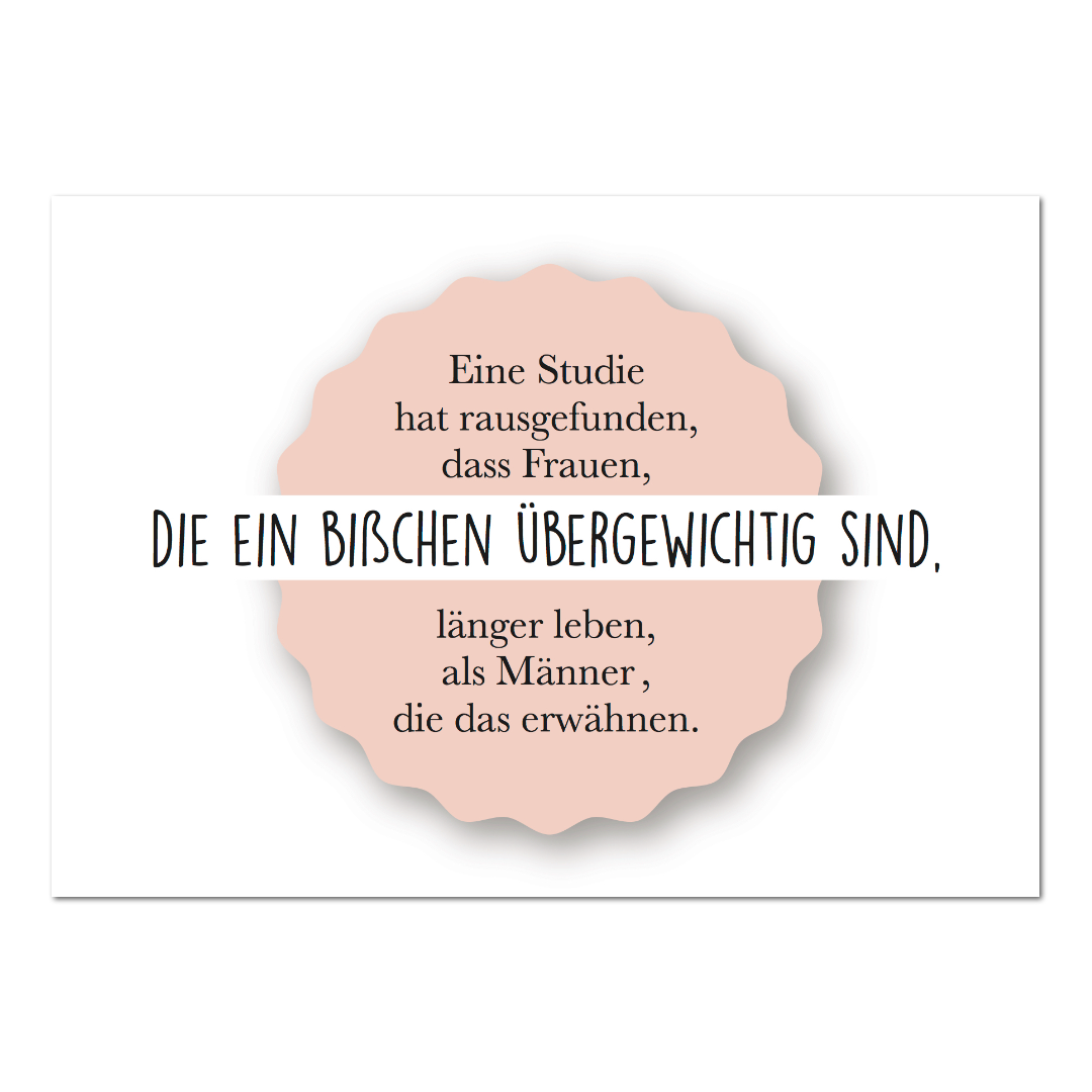 Postkarte "Übergewichtig"