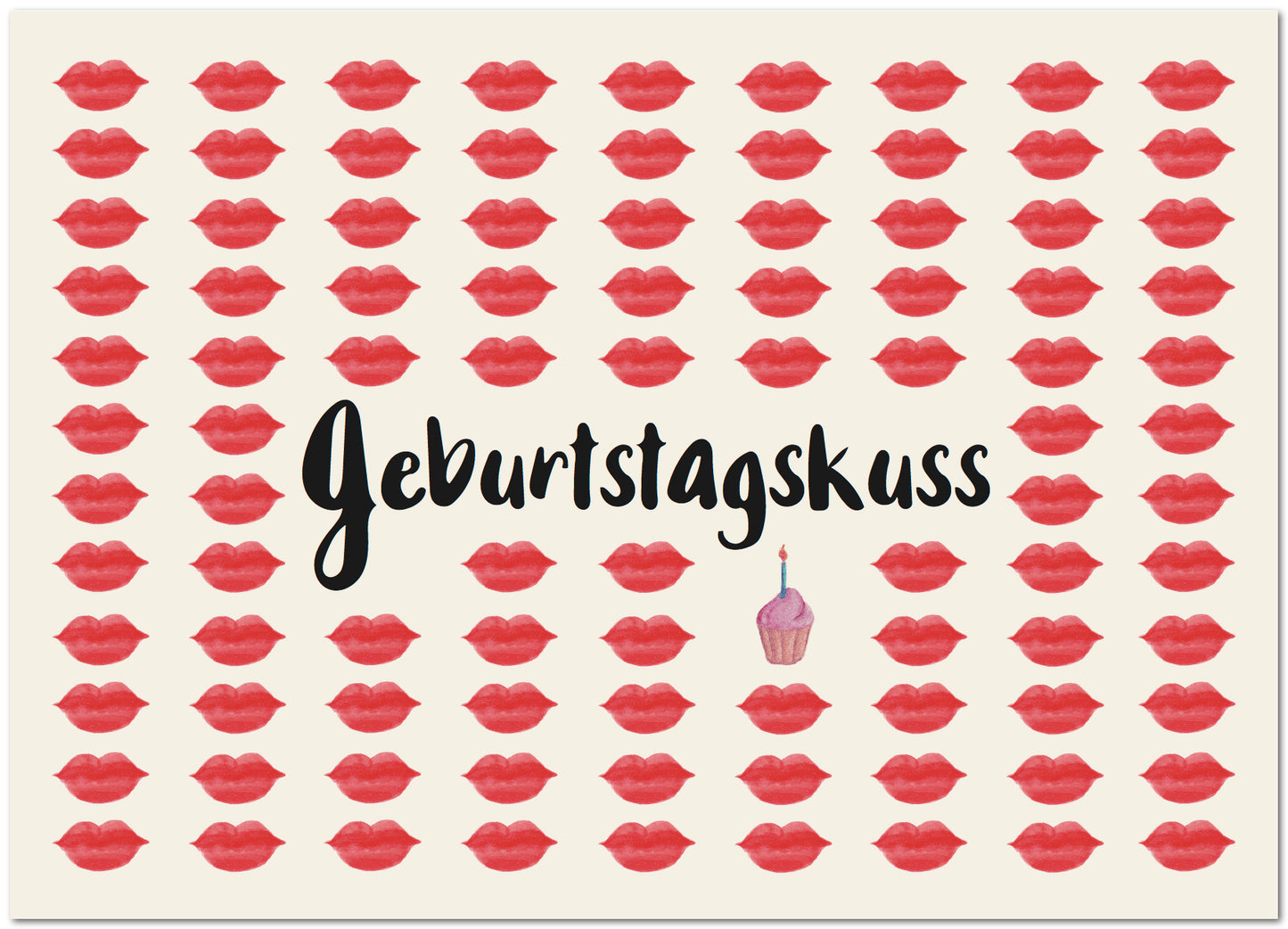 Postkarte "Geburtstagskuss"