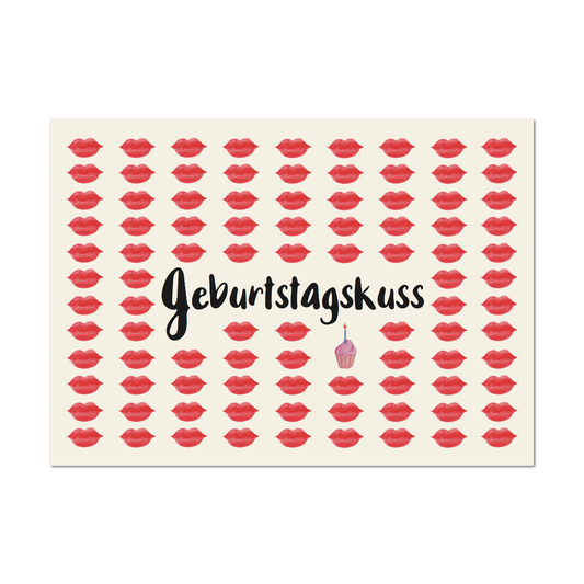 Postkarte "Geburtstagskuss"