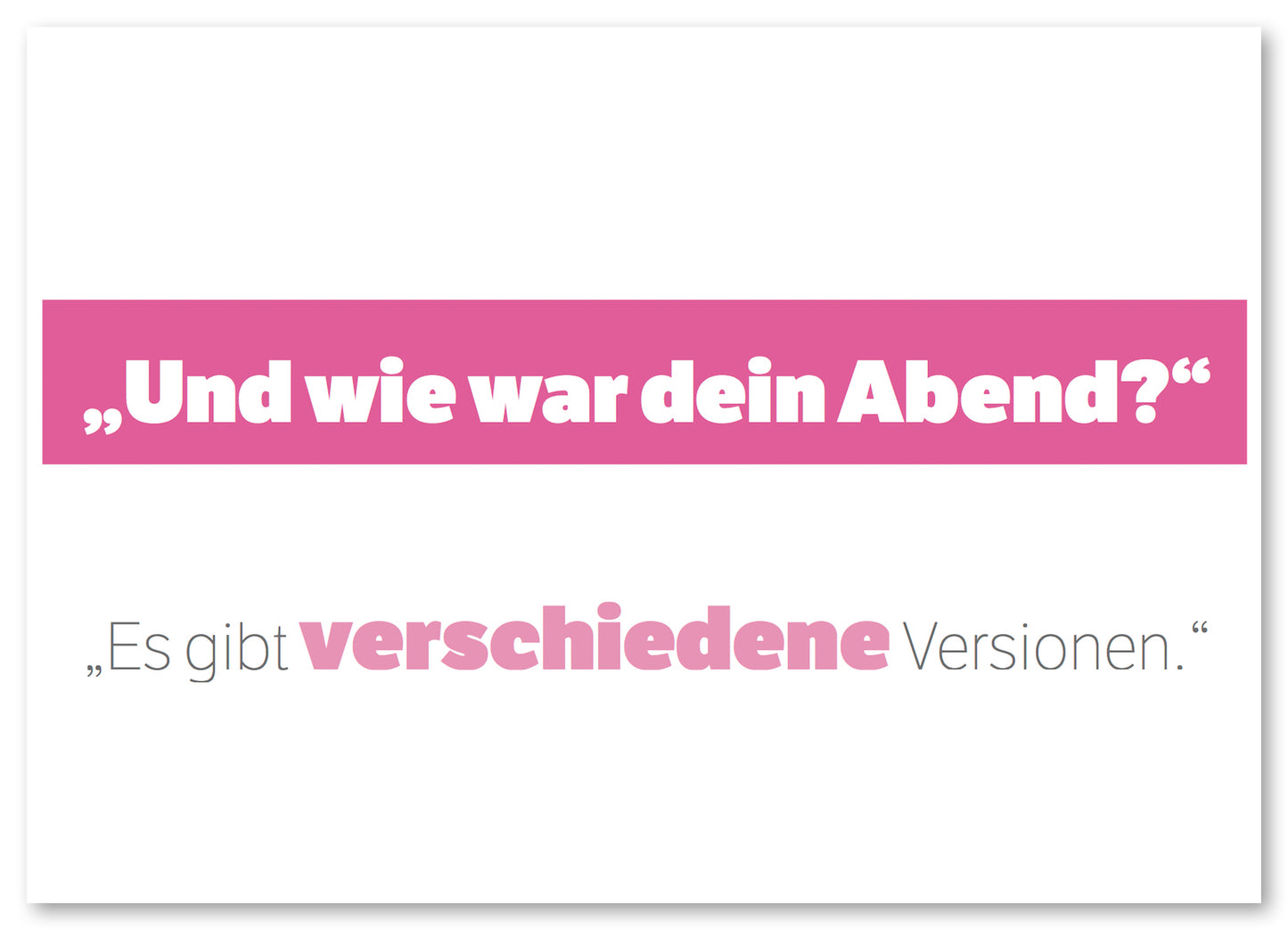 Postkarte "Wie war dein Abend?"