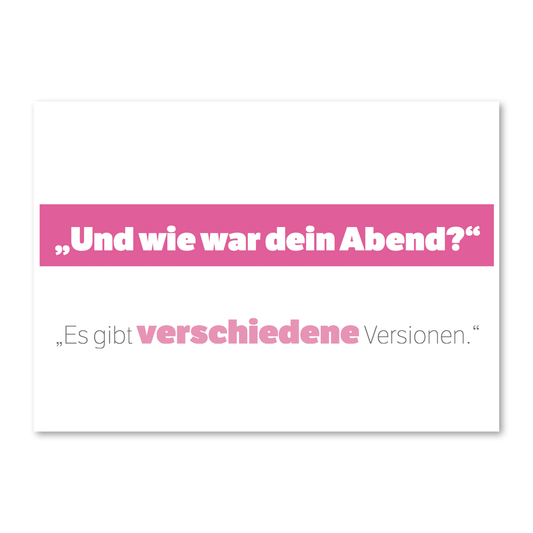 Postkarte "Wie war dein Abend?"