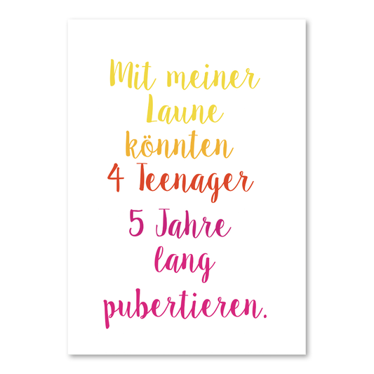 Postkarte "Pubertieren"