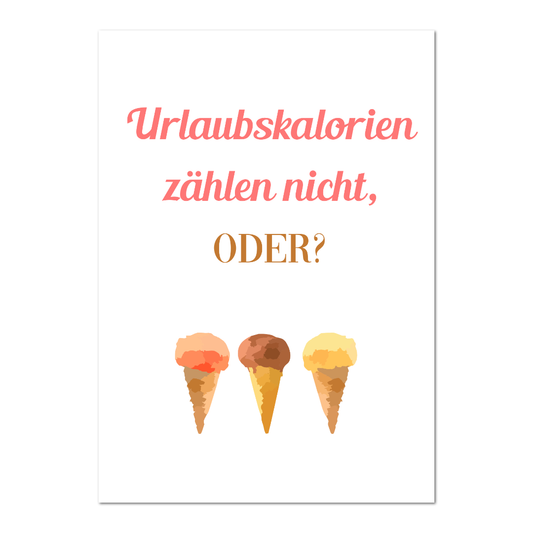 Postkarte "Urlaubskalorien"