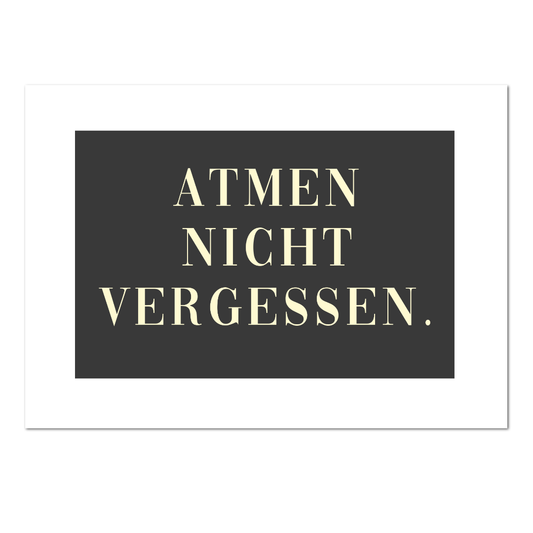 Postkarte Atmen nicht vergessen | Rabenmütter Verlag