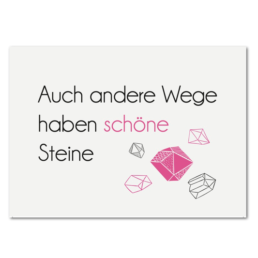 Postkarte Auch andere Wege haben schöne Steine | Rabenmütter Verlag