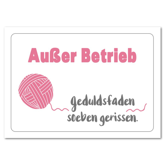 Postkarte Ausser Betrieb | Rabenmütter Verlag