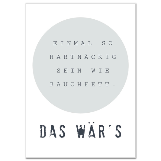 Postkarte Bauchfett | Rabenmütter Verlag