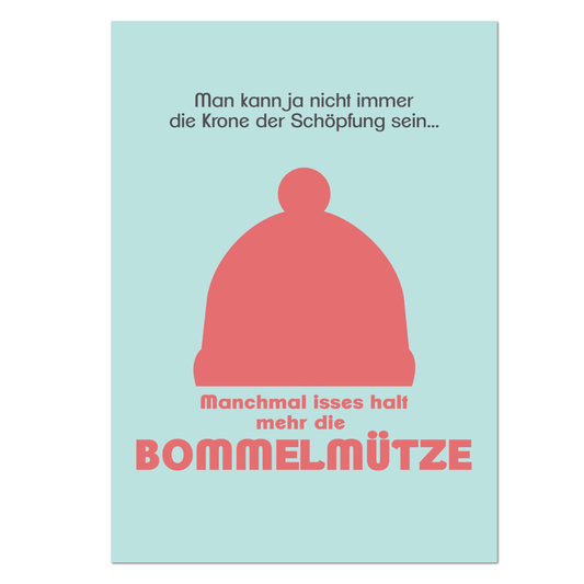 Postkarte Bommelmütze | Rabenmütter Verlag