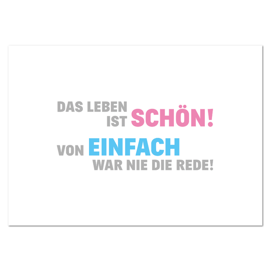 Postkarte "Das Leben ist schön" | Rabenmütter Verlag