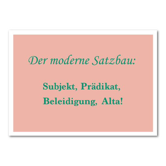 Postkarte Der moderne Satzbau