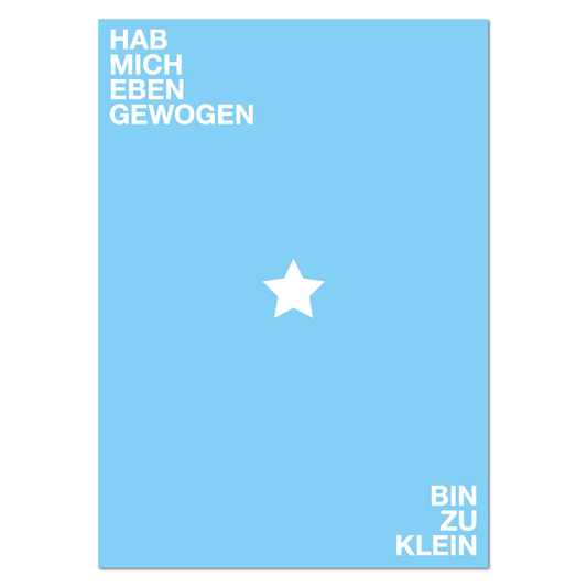 Postkarte Bin zu klein | Rabenmütter Verlag