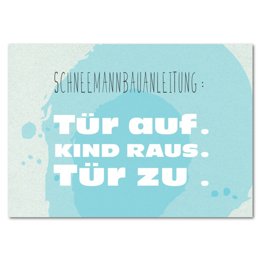 Postkarte "Schneemannbauanleitung"