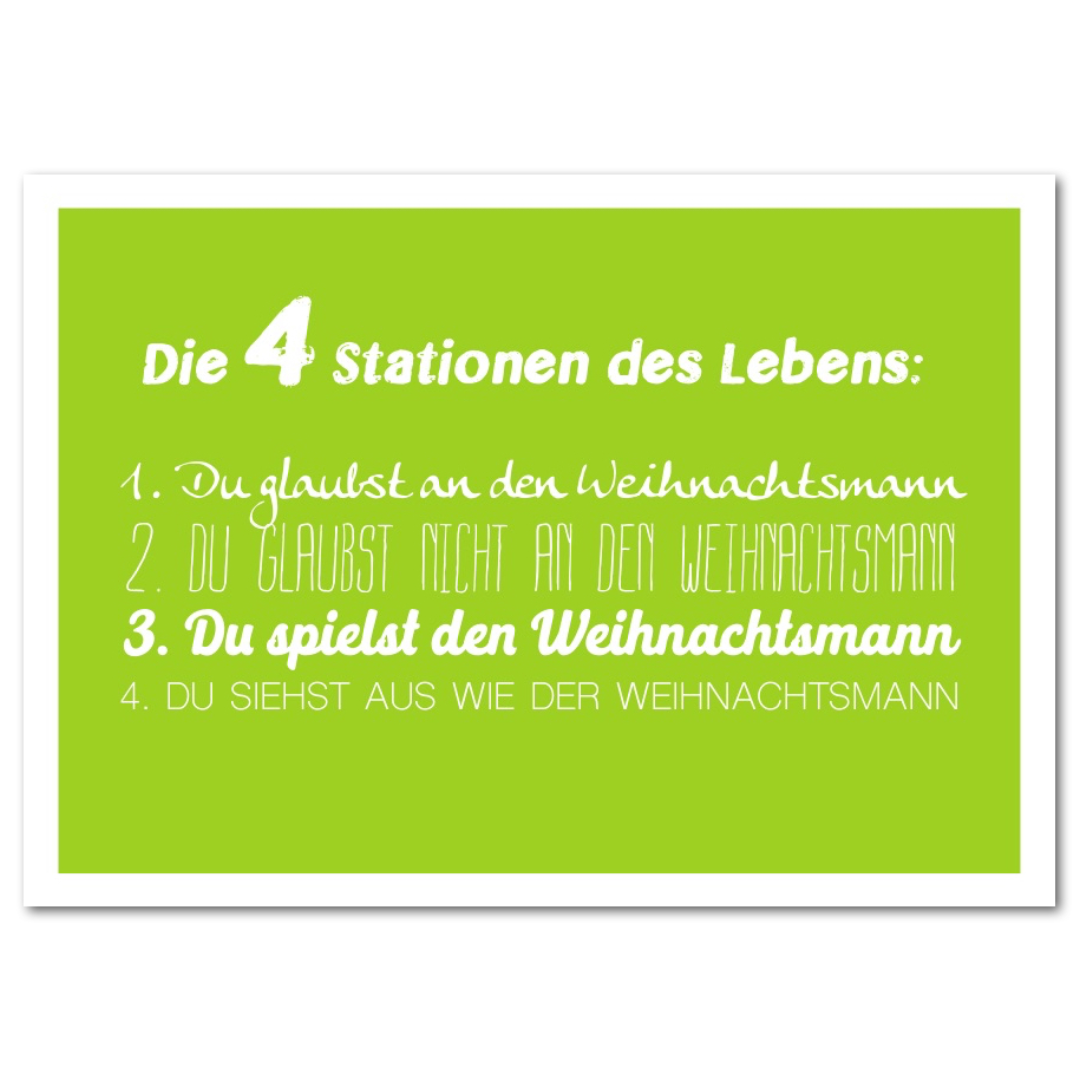 Postkarte "Die vier Stationen"