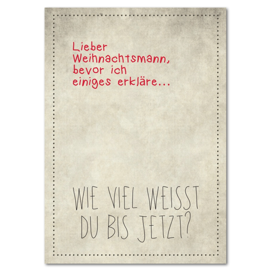 Postkarte "Lieber Weihnachtsmann"