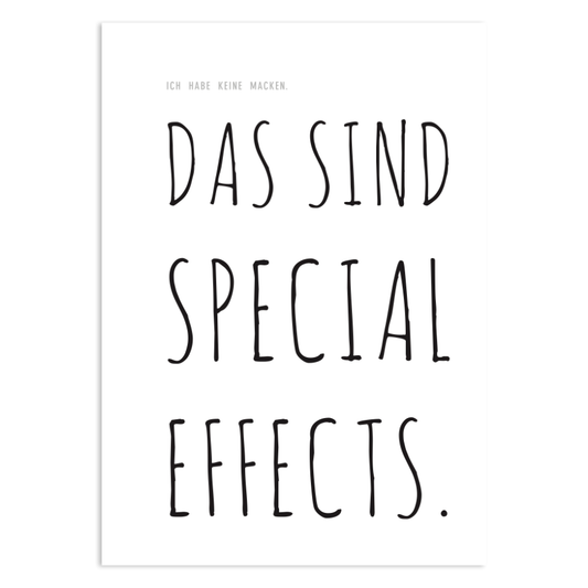 Postkarte "Das sind keine Macken - das sind Special Effects"