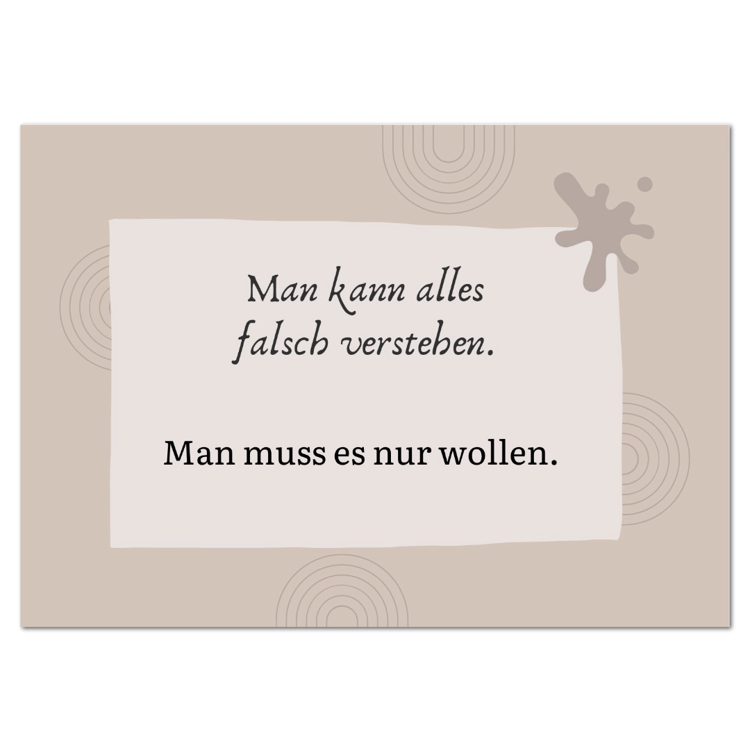 Postkarte "Man kann alles falsch verstehen"