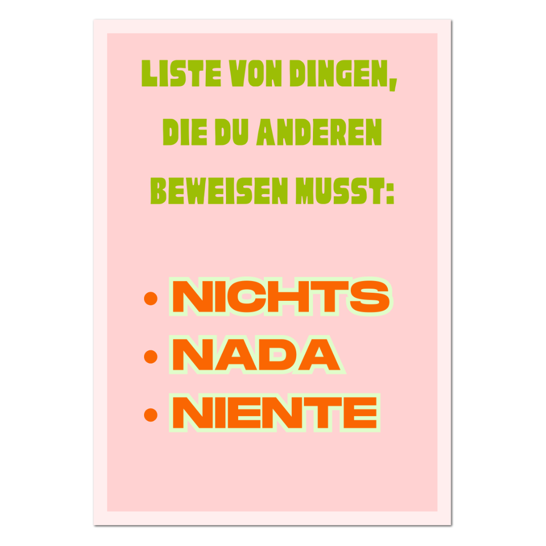 Postkarte "Nichts Nada Niente"