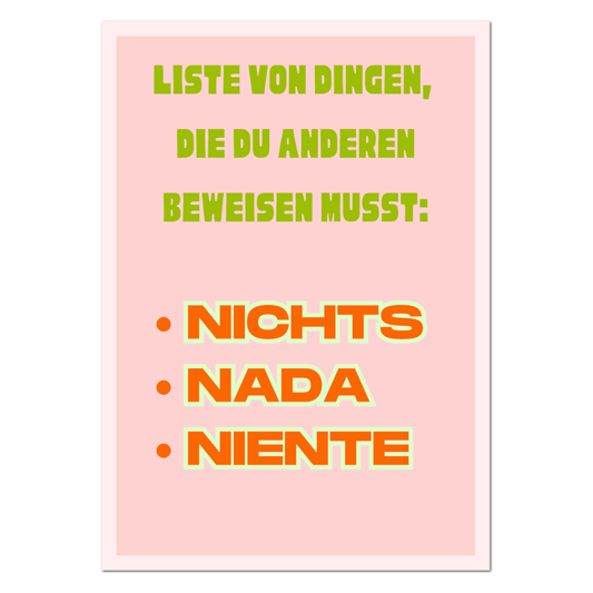 Postkarte "Nichts Nada Niente"