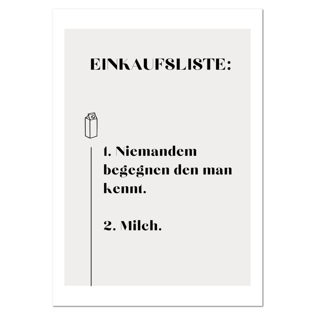 Postkarte "Einkaufsliste"