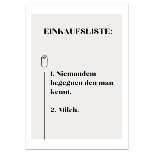 Postkarte "Einkaufsliste"