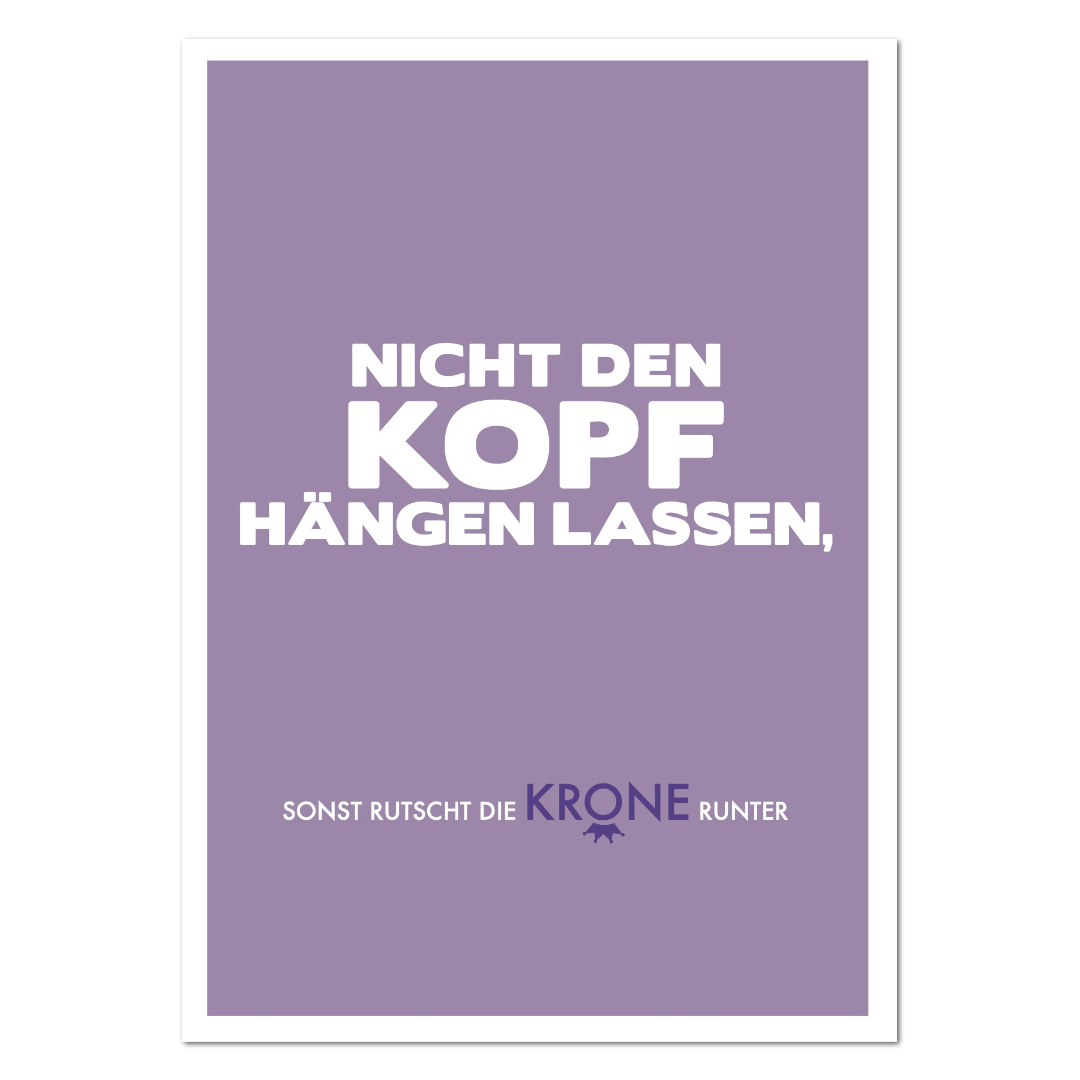 Postkarte "Krone rutscht"