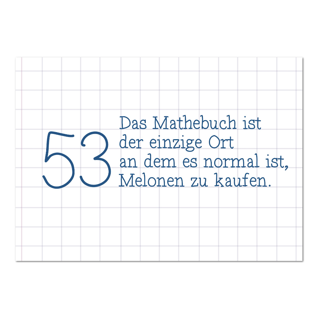 Postkarte "Mathebuch"