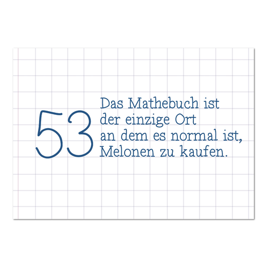 Postkarte "Mathebuch"