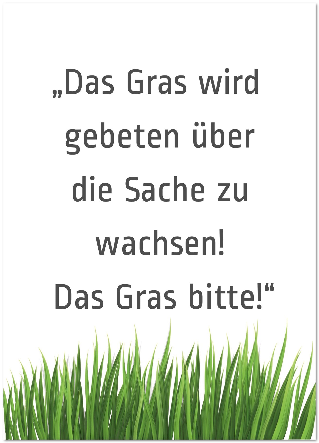 Postkarte "Das Gras bitte"