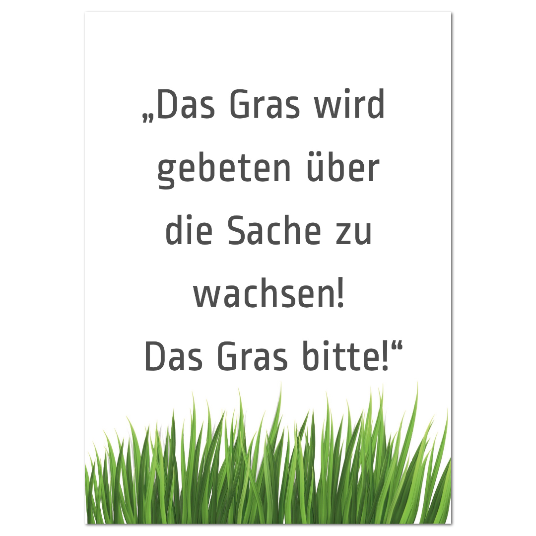 Postkarte "Das Gras bitte"