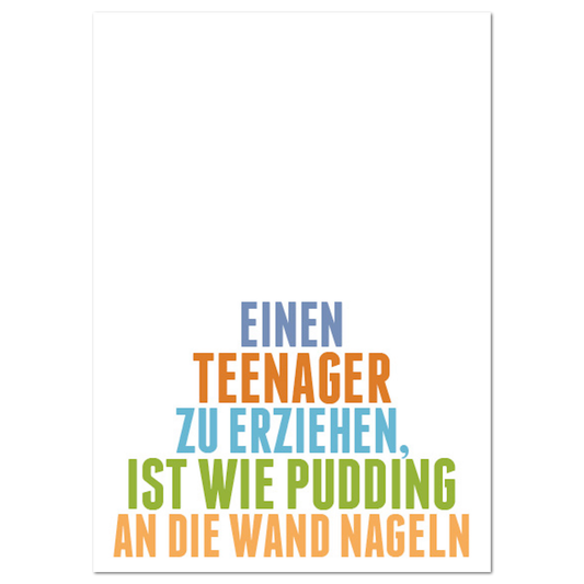 Postkarte "Teenager erziehen"