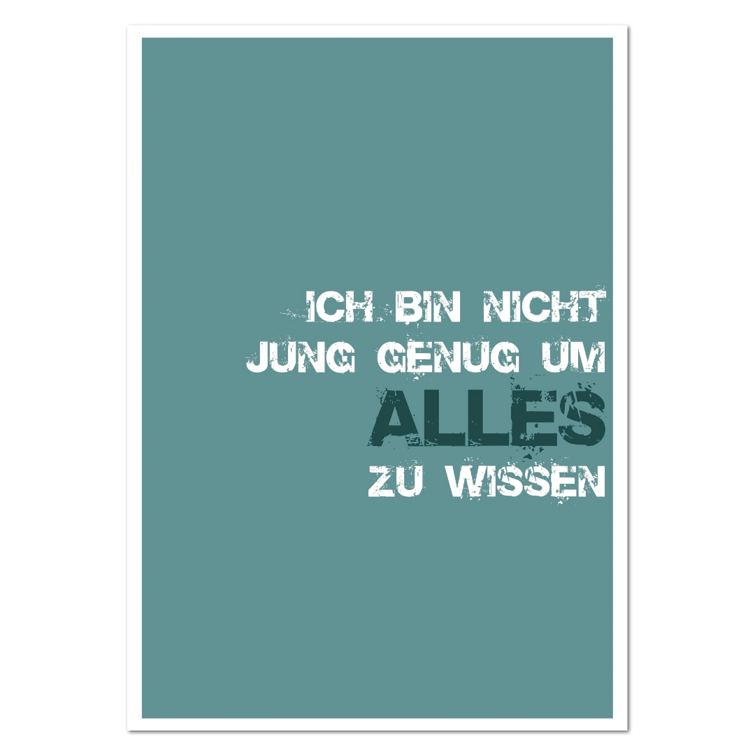 Postkarte "Nicht jung genug"