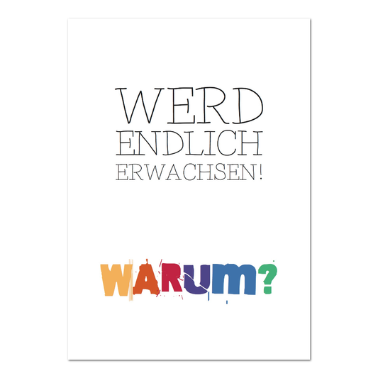 Postkarte "Warum?"