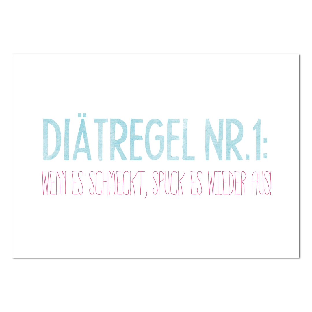 Postkarte "Diätregel"