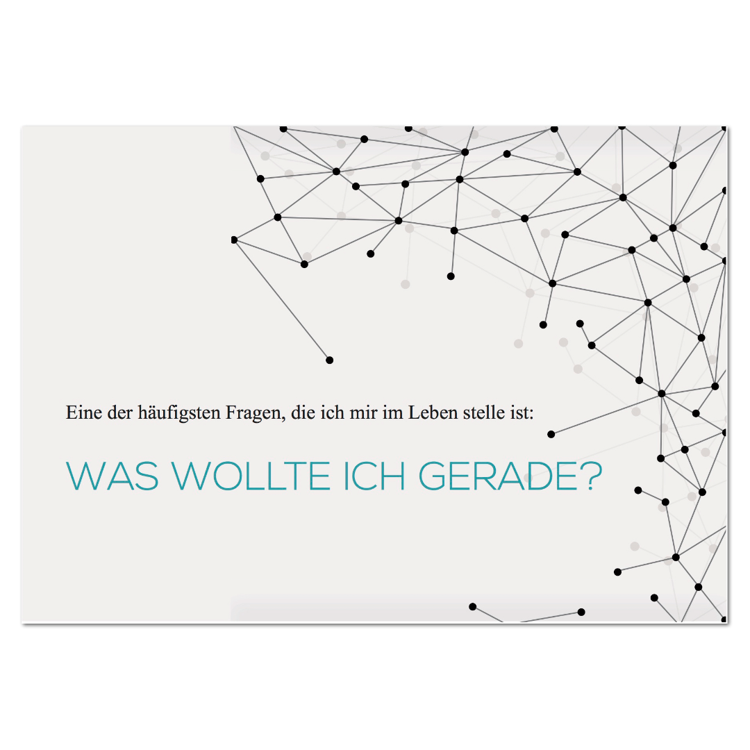 Postkarte "Was wollte ich?"