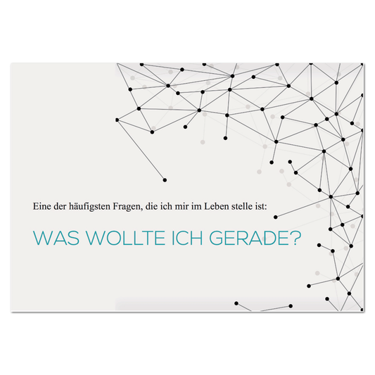 Postkarte "Was wollte ich?"