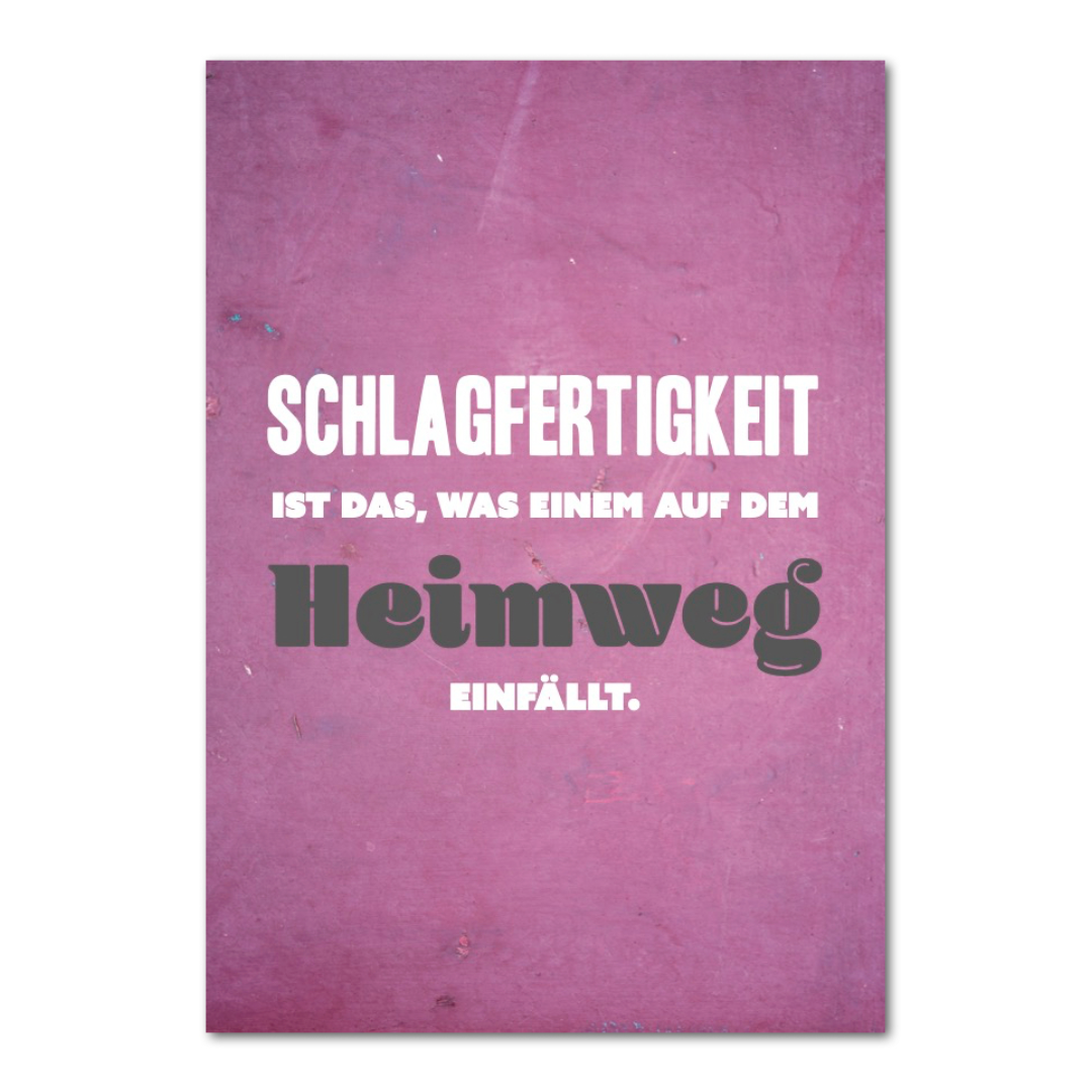 Postkarte "Schlagfertigkeit"