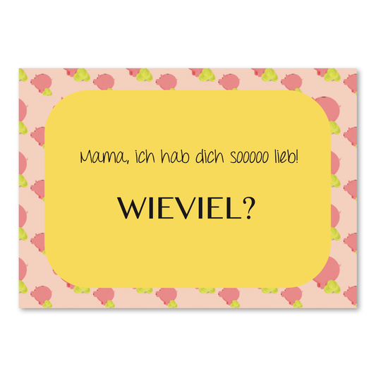 Postkarte "Wieviel?"