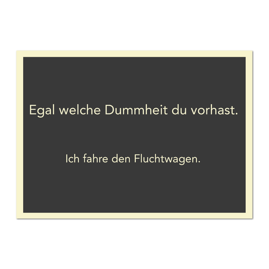 Postkarte "Fluchtwagen"
