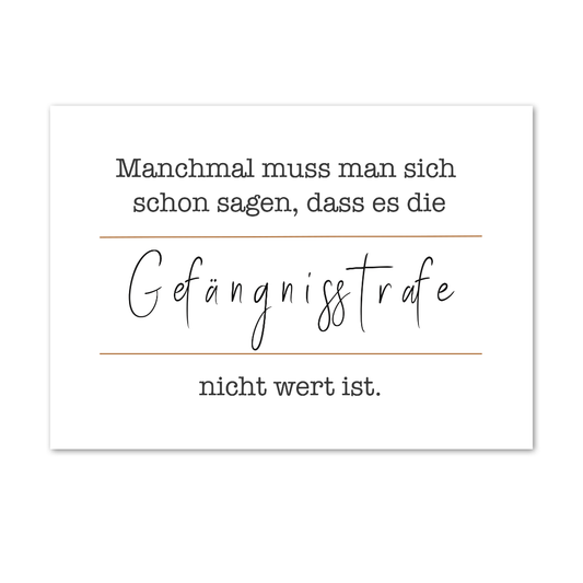 Postkarte "Gefängnisstrafe"