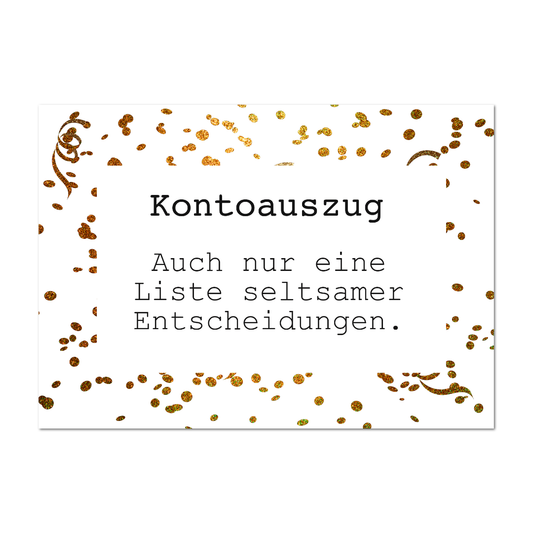 Postkarte "Kontoauszug"