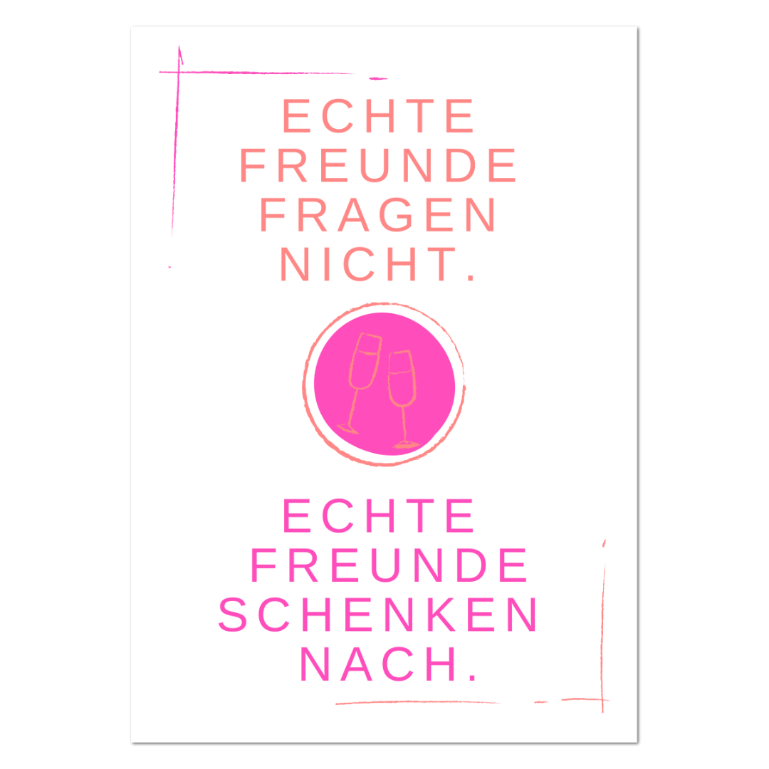 Postkarte "Echte Freunde"