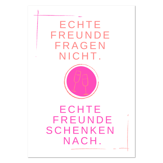 Postkarte "Echte Freunde"