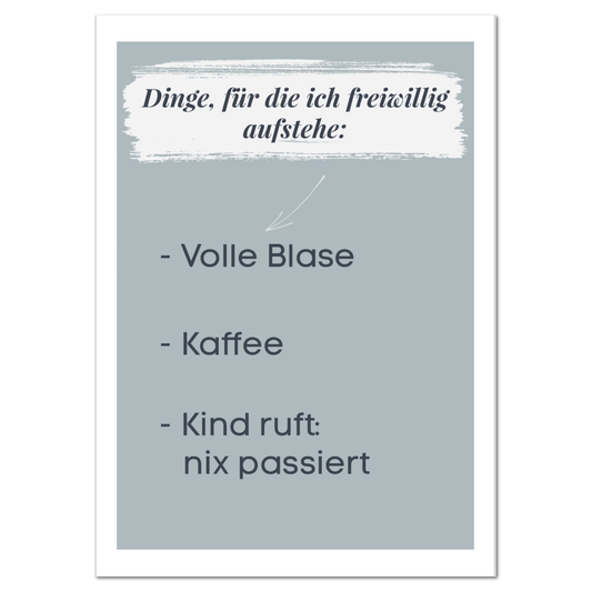 Postkarte Dinge für die ich aufstehe | Rabenmütter Verlag 